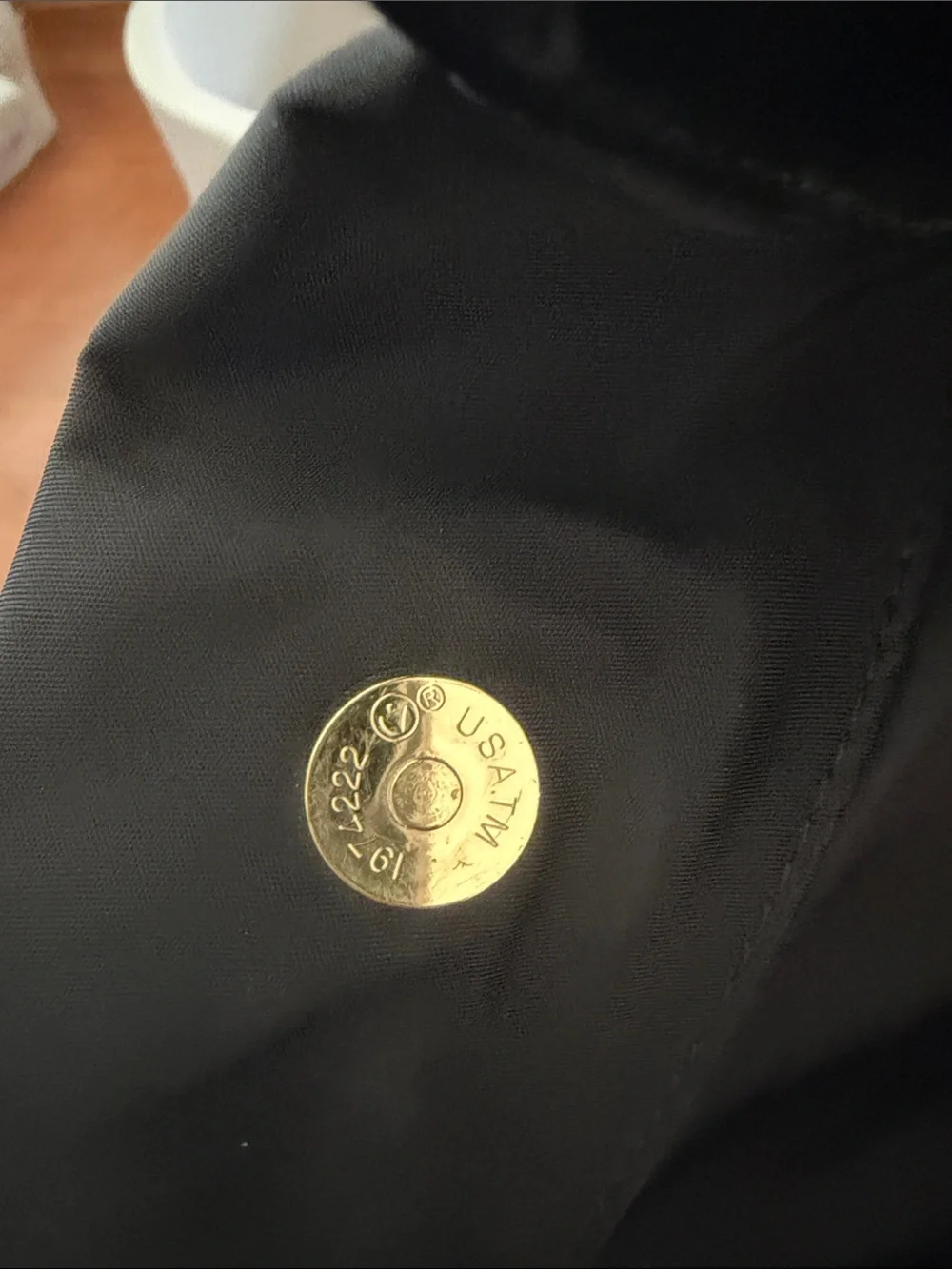 Tory Burch Black Nylon Logo Tote with Patent Trim